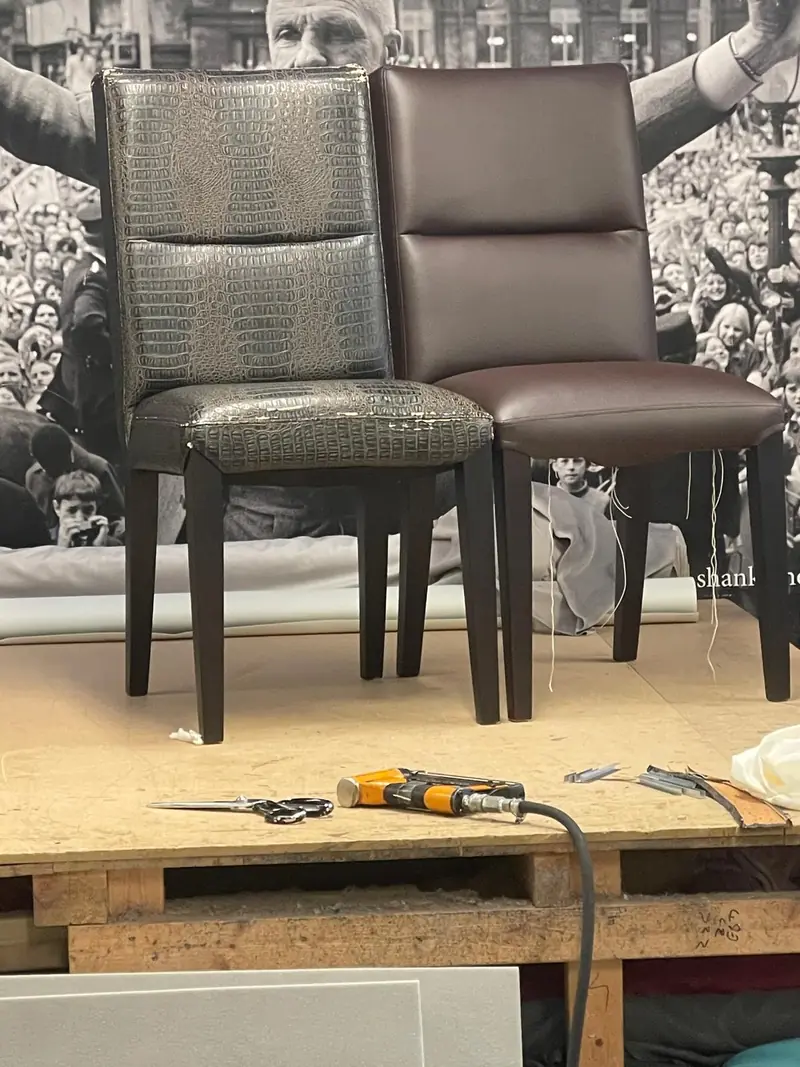 Contract chairs in croc-effect and leather