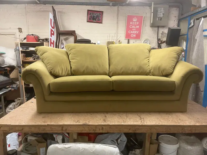 Three-seat sofa, rebuilt and recovered